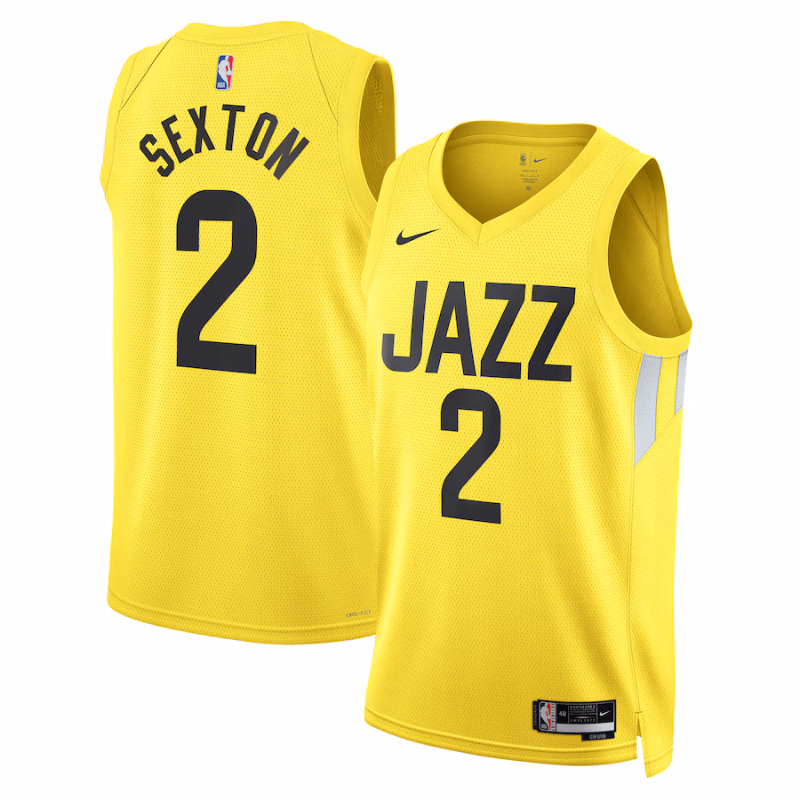 Unisex Utah Jazz Collin Sexton Nike Gold Swingman Jersey - Icon Edition - Ujersey Shop