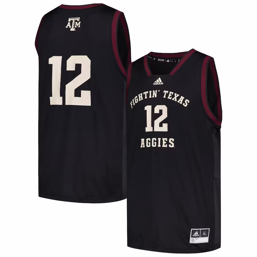 #12 Texas A&M Aggies adidas Team Swingman Jersey - Black - Ujersey Shop
