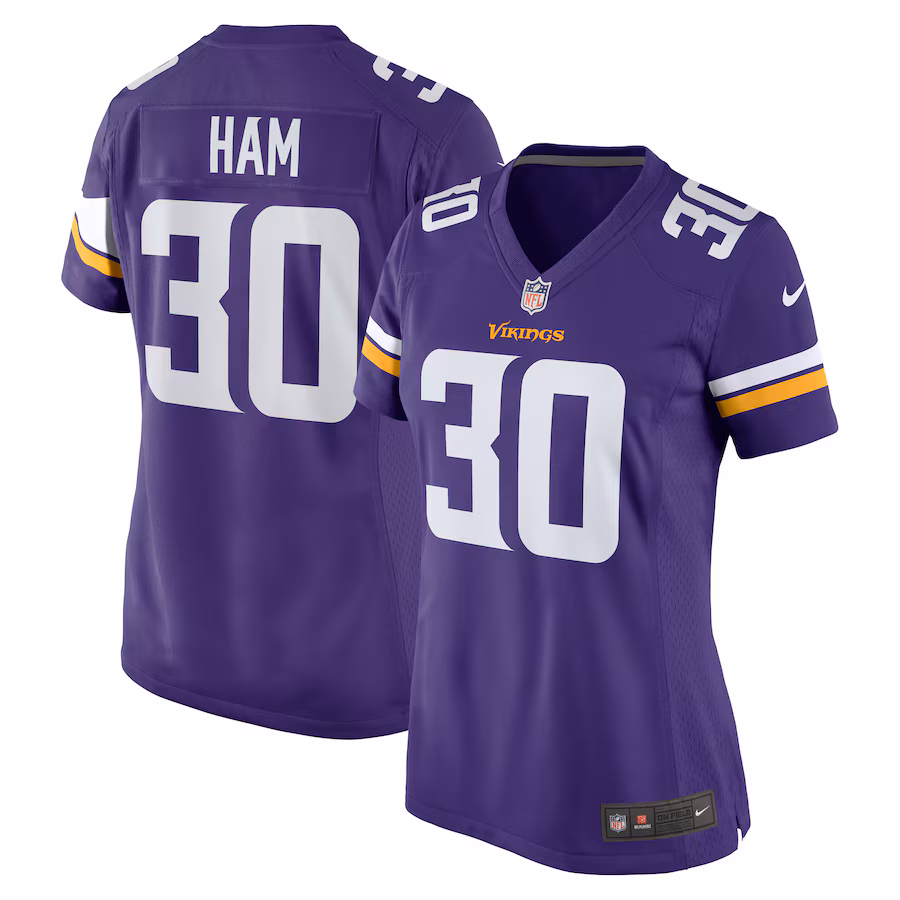 Women's Minnesota Vikings C.J. Ham Nike Purple Game Jersey - Ujersey Shop