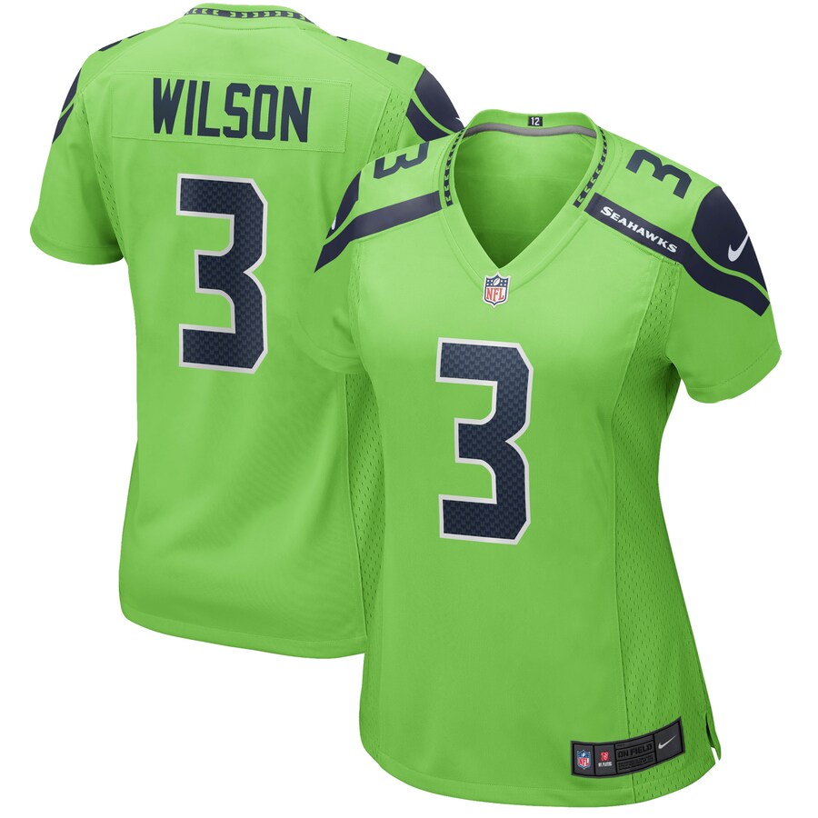 Women's Seattle Seahawks Russell Wilson Nike Neon Green Alternate Game Jersey - Ujersey Shop