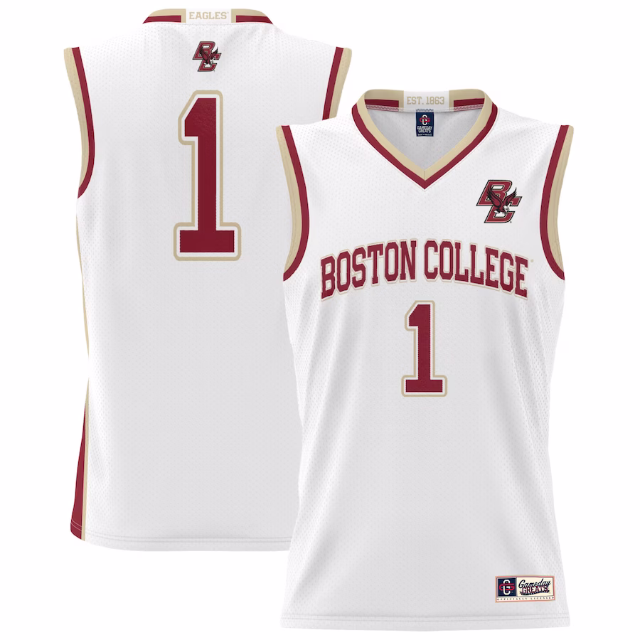 #1 Boston College Eagles GameDay Greats Youth Lightweight Basketball Jersey - White - Ujersey Shop