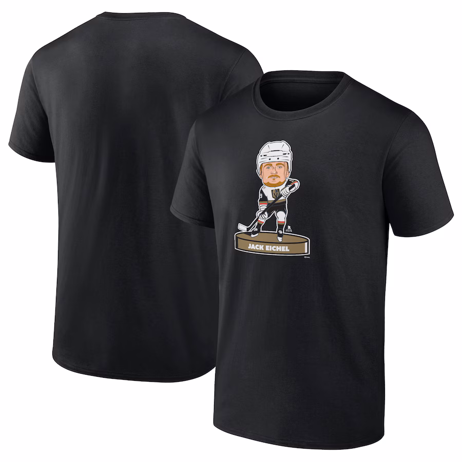 Men's Vegas Golden Knights Jack Eichel Fanatics Black Player Bobblehead T-Shirt - Ujersey Shop