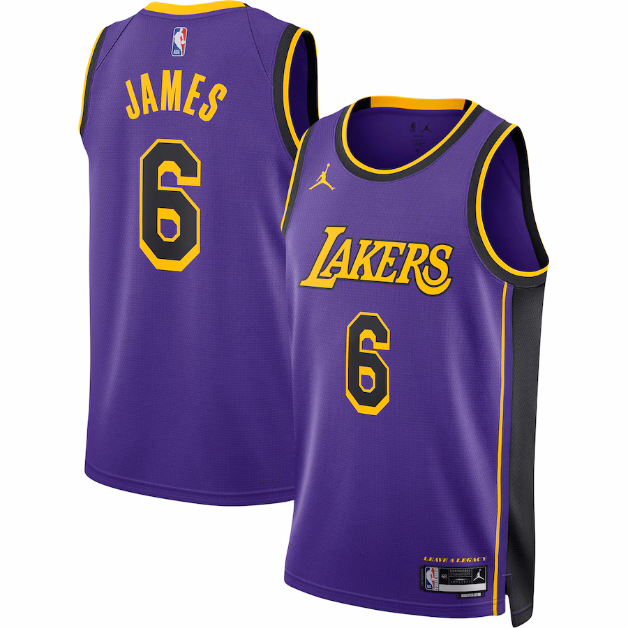 Unisex Los Angeles Lakers LeBron James Jordan Brand Purple Swingman Jersey - Statement Edition - Ujersey Shop