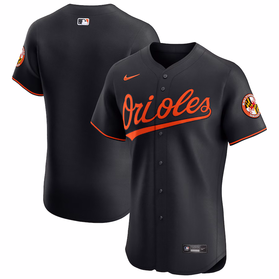 Men's Baltimore Orioles Nike Black Alternate Vapor Premier Elite Patch Jersey - Ujersey Shop