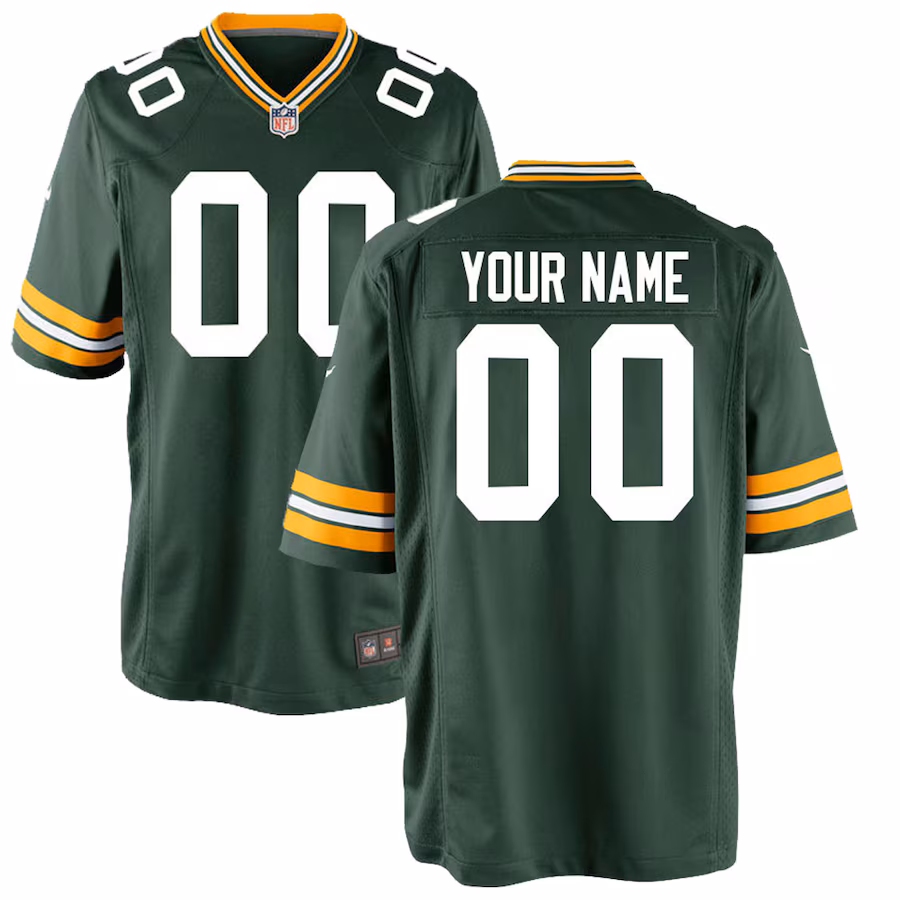 Youth Green Bay Packers Nike Green Custom Game Jersey - Ujersey Shop
