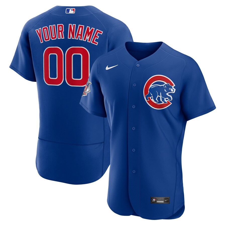 Men's Chicago Cubs Nike Royal Alternate Authentic Custom Jersey - Ujersey Shop