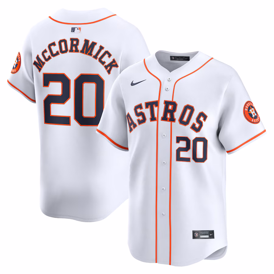Men's Houston Astros Chas McCormick Nike White Home Limited Player Jersey - Ujersey Shop