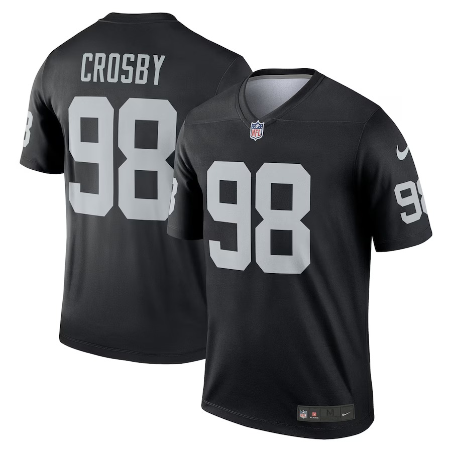 Men's Las Vegas Raiders Maxx Crosby Nike Black Legend Player Performance Top - Ujersey Shop