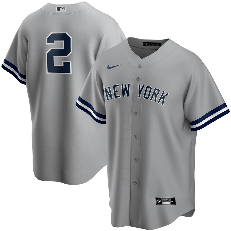Men's New York Yankees Derek Jeter Nike Gray Road Replica Player Jersey - Ujersey Shop