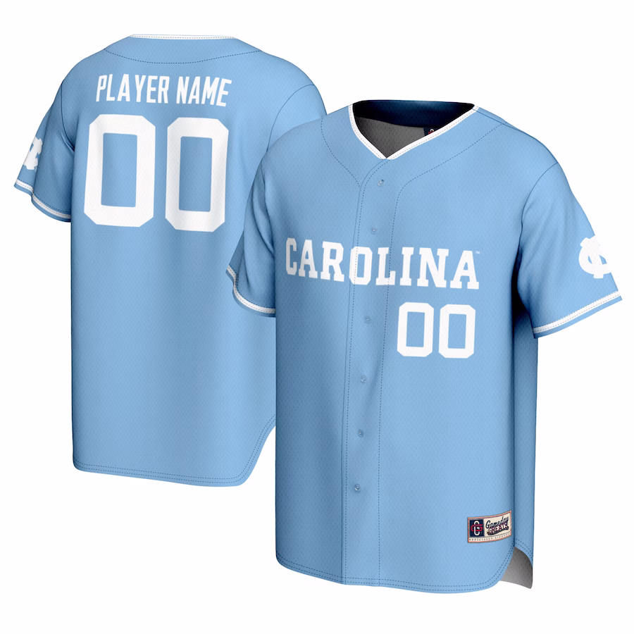 North Carolina Tar Heels GameDay Greats Carolina Blue NIL Pick-A-Player Lightweight Baseball Jersey - Light Blue - Ujersey Shop