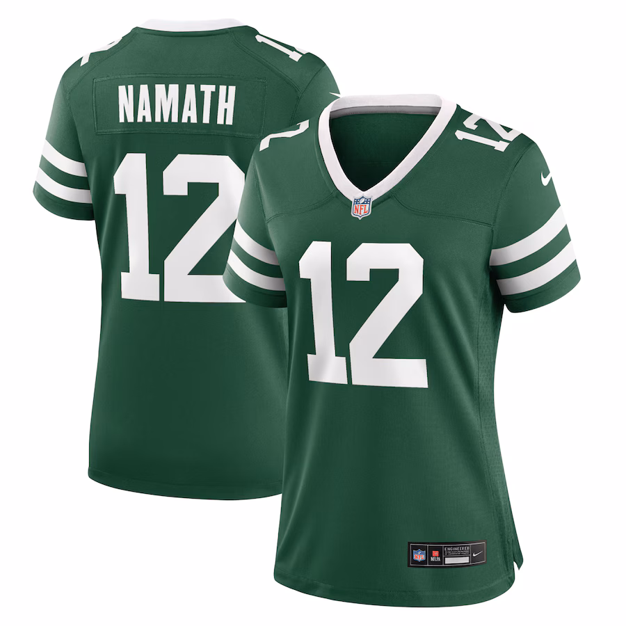 Women's New York Jets Joe Namath Nike Legacy Green Retired Player Game Jersey - Ujersey Shop