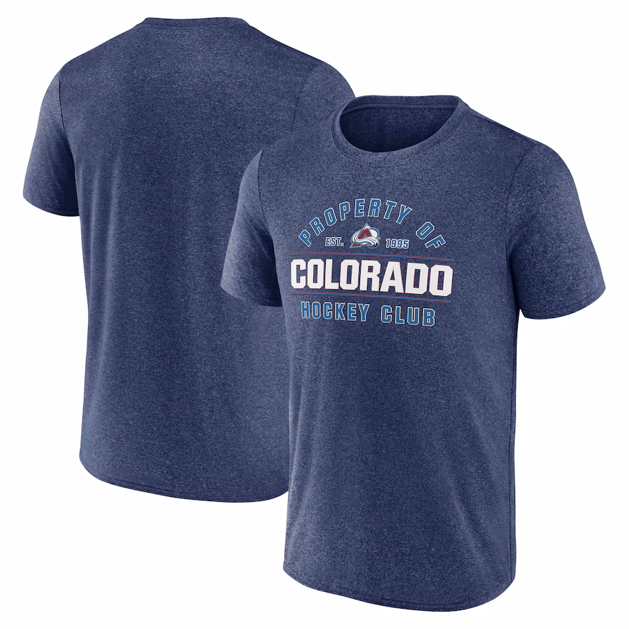 Men's Colorado Avalanche Fanatics Heather Heather Blue Property Of T-Shirt - Ujersey Shop
