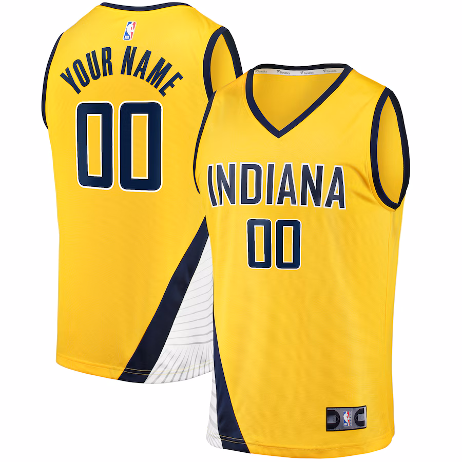 Men's Indiana Pacers Fanatics Yellow Fast Break Custom Jersey - Statement Edition - Ujersey Shop