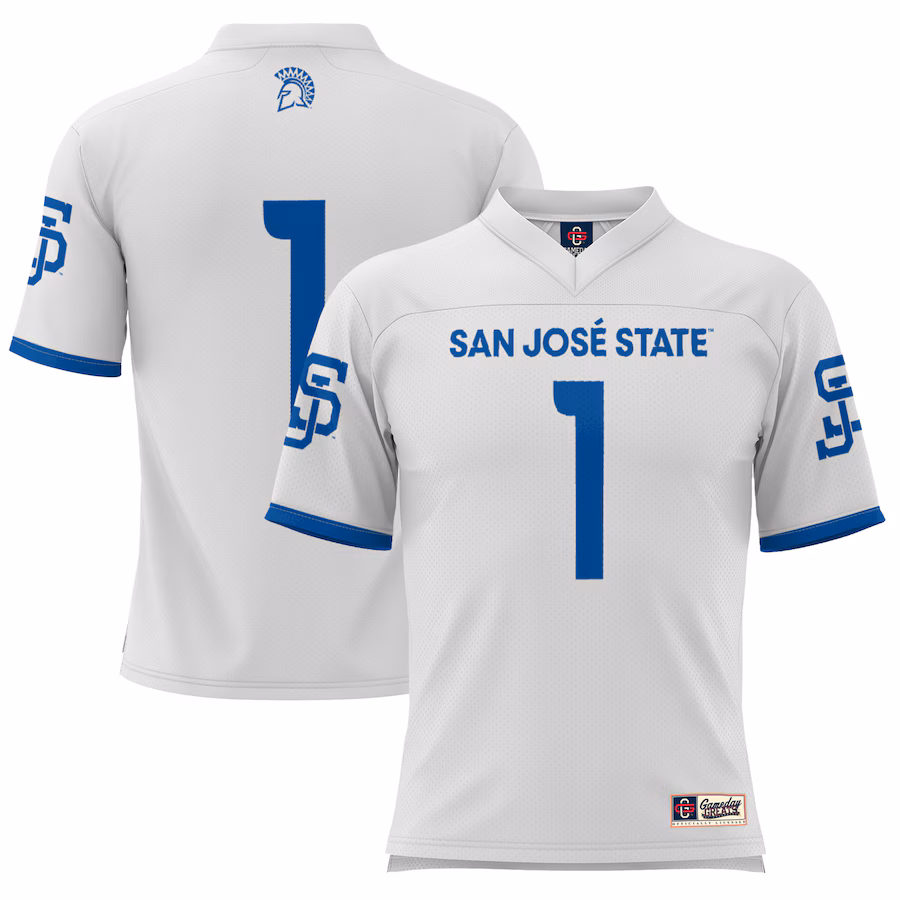 Men's GameDay Greats #1 White San Jose State Spartans Football Jersey - Ujersey Shop