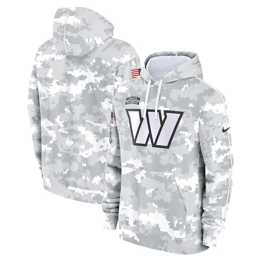 Men's Washington Commanders Nike Arctic Camo 2024 Salute to Service Club Fleece Pullover Hoodie - Ujersey Shop
