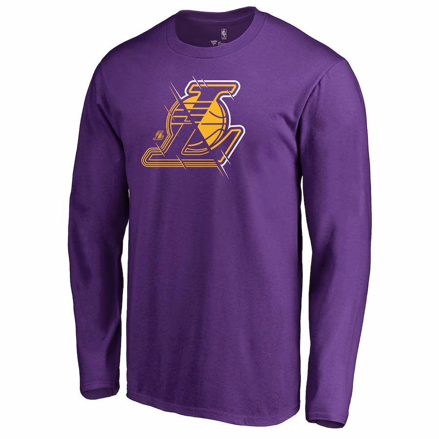 Men's Los Angeles Lakers Purple X-Ray Long Sleeve T-Shirt - Ujersey Shop