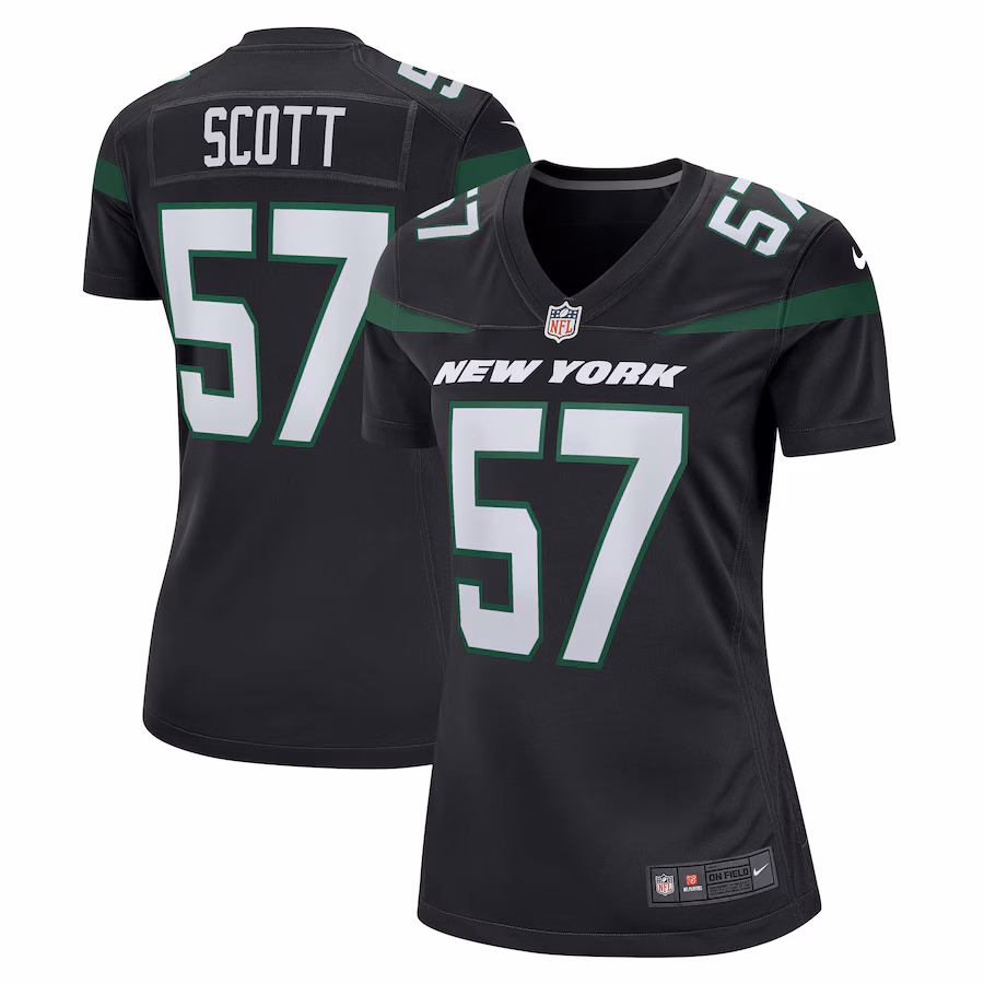 Women's New York Jets Bart Scott Nike Black Retired Player Jersey - Ujersey Shop