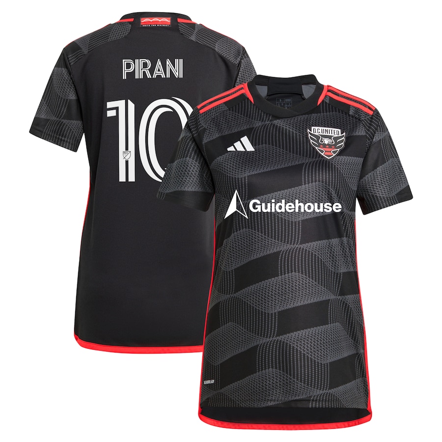 Women's D.C. United Gabriel Pirani adidas Black 2024 The Icon Kit Replica Player Jersey - Ujersey Shop