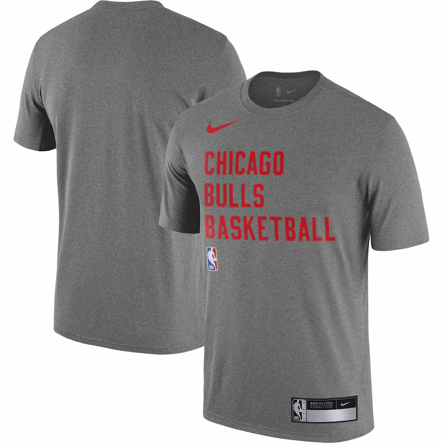 Men's Chicago Bulls Nike Heather Gray 2023/24 Sideline Legend Performance Practice T-Shirt - Ujersey Shop