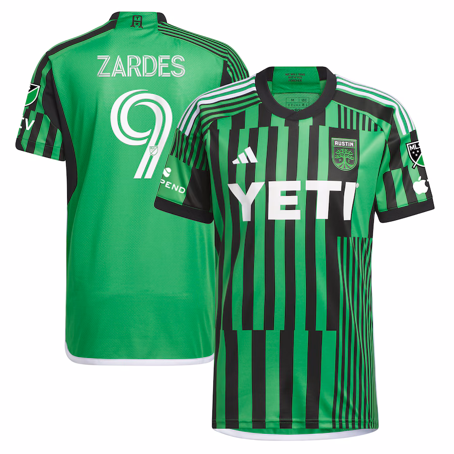 Men's Austin FC Gyasi Zardes adidas Green 2023 Las Voces Kit Authentic Jersey - Ujersey Shop