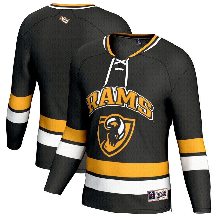 Men's GameDay Greats Black VCU Rams Spirit Hockey Jersey - Ujersey Shop