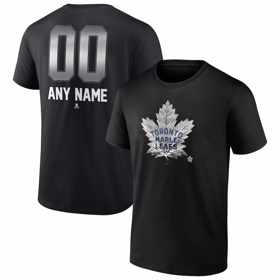 Men's Toronto Maple Leafs Black Personalized Midnight Mascot Logo T-Shirt - Ujersey Shop