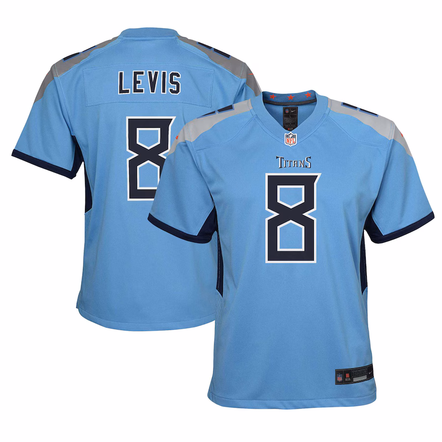 Youth Tennessee Titans Will Levis Nike Light Blue Alternate Player Game Jersey - Ujersey Shop