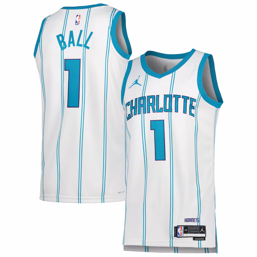 Unisex Charlotte Hornets LaMelo Ball Jordan Brand White Swingman Jersey - Association Edition - Ujersey Shop