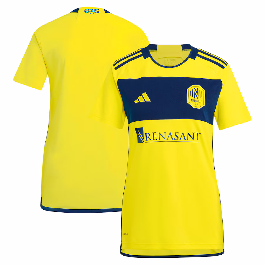 Women's Nashville SC  adidas Yellow 2024 The 615 Kit Replica Jersey - Ujersey Shop
