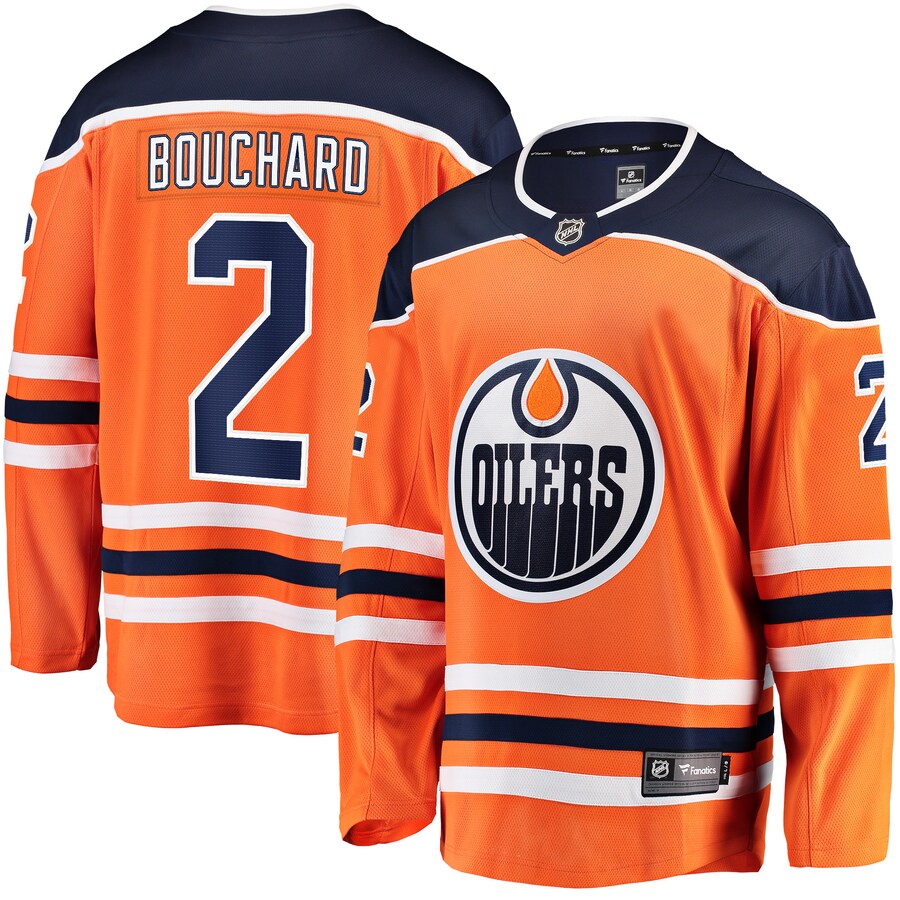 Men's Edmonton Oilers Evan Bouchard Fanatics Branded Orange Home Breakaway Jersey - Ujersey Shop