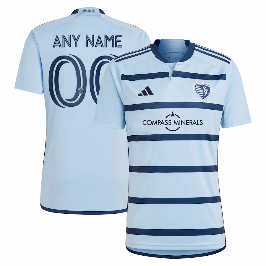 Men's Sporting Kansas City adidas Light Blue 2023 Hoops 4.0 Replica Custom Jersey - Ujersey Shop