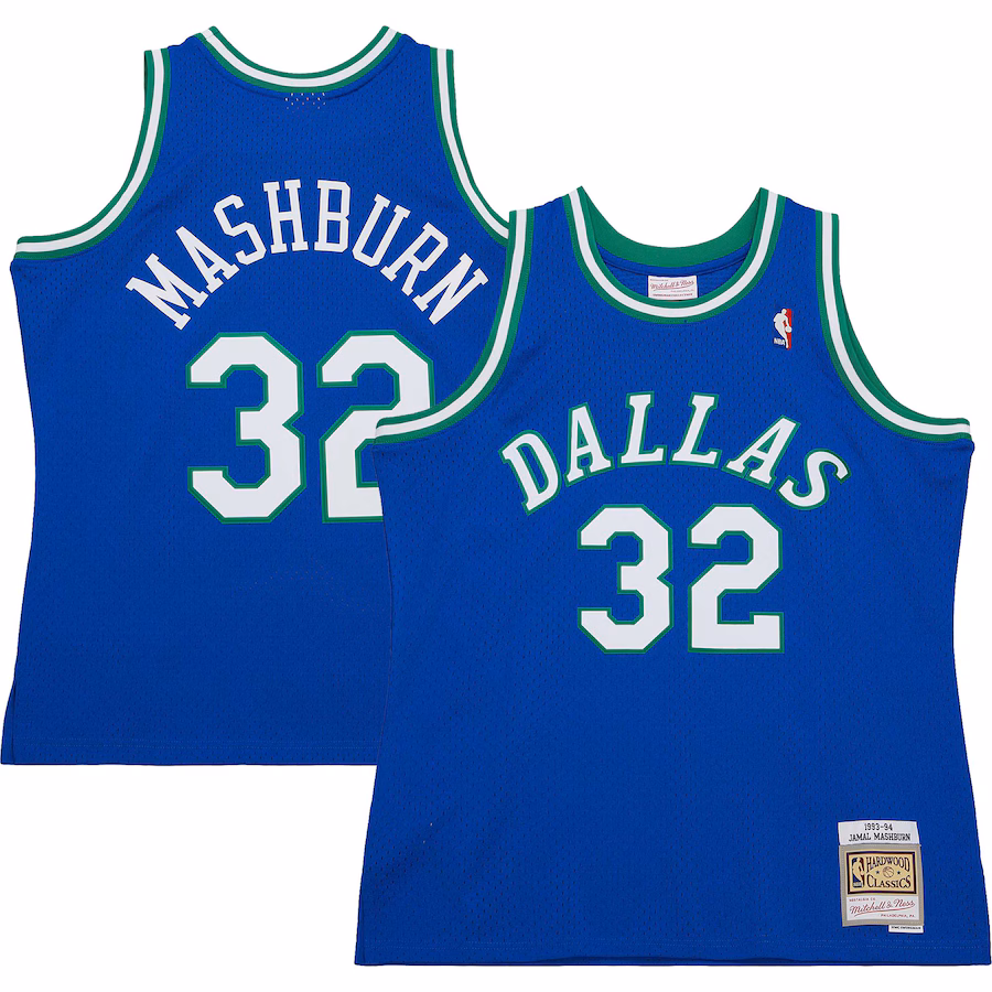 Men's Dallas Mavericks Jamal Mashburn Mitchell & Ness Blue 2001/02 Hardwood Classics Swingman Jersey - Ujersey Shop