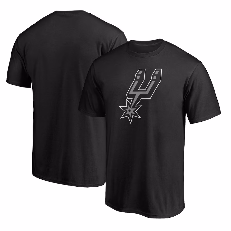 Men's San Antonio Spurs Fanatics Black Primary Team Logo T-Shirt - Ujersey Shop