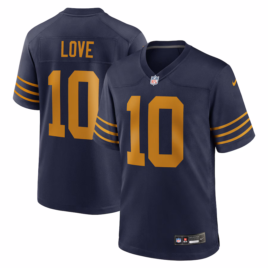 Men's Green Bay Packers Jordan Love Nike Navy The 1923 Classic Game Jersey - Ujersey Shop