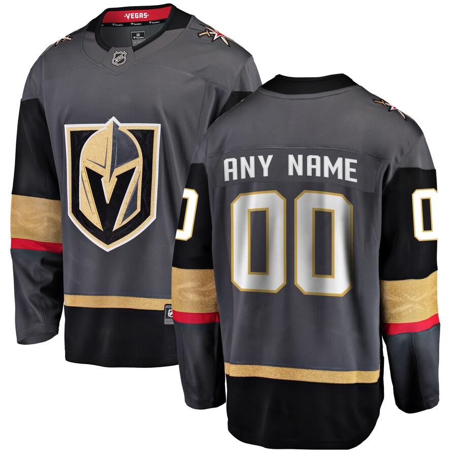 Men's Vegas Golden Knights Fanatics Branded Gray Alternate Breakaway Custom Jersey - Ujersey Shop
