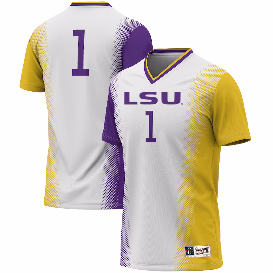 #1 LSU Tigers GameDay Greats Unisex  Lightweight Women's Soccer Jersey - White - Ujersey Shop