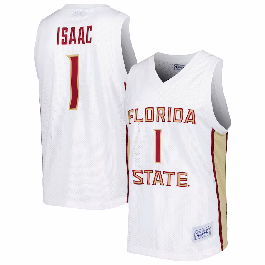 Jonathan Isaac Florida State Seminoles Original Retro Brand Alumni Commemorative Replica Basketball Jersey - White - Ujersey Shop