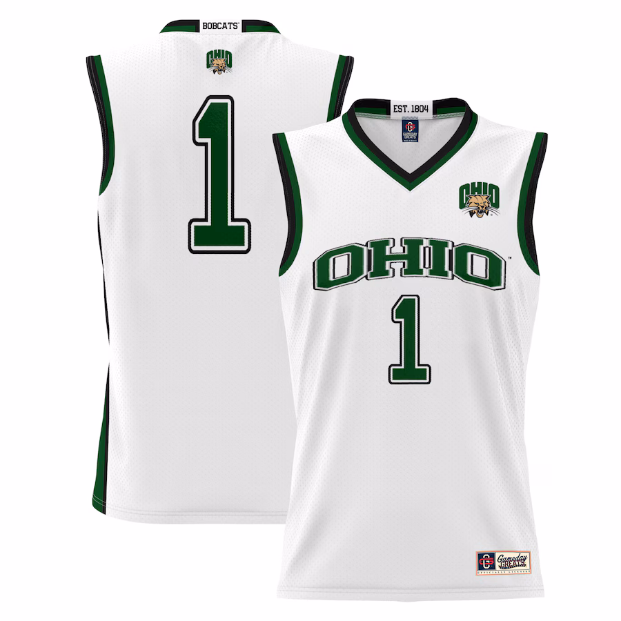 #1  Ohio Bobcats GameDay Greats  Lightweight Basketball Jersey - White - Ujersey Shop