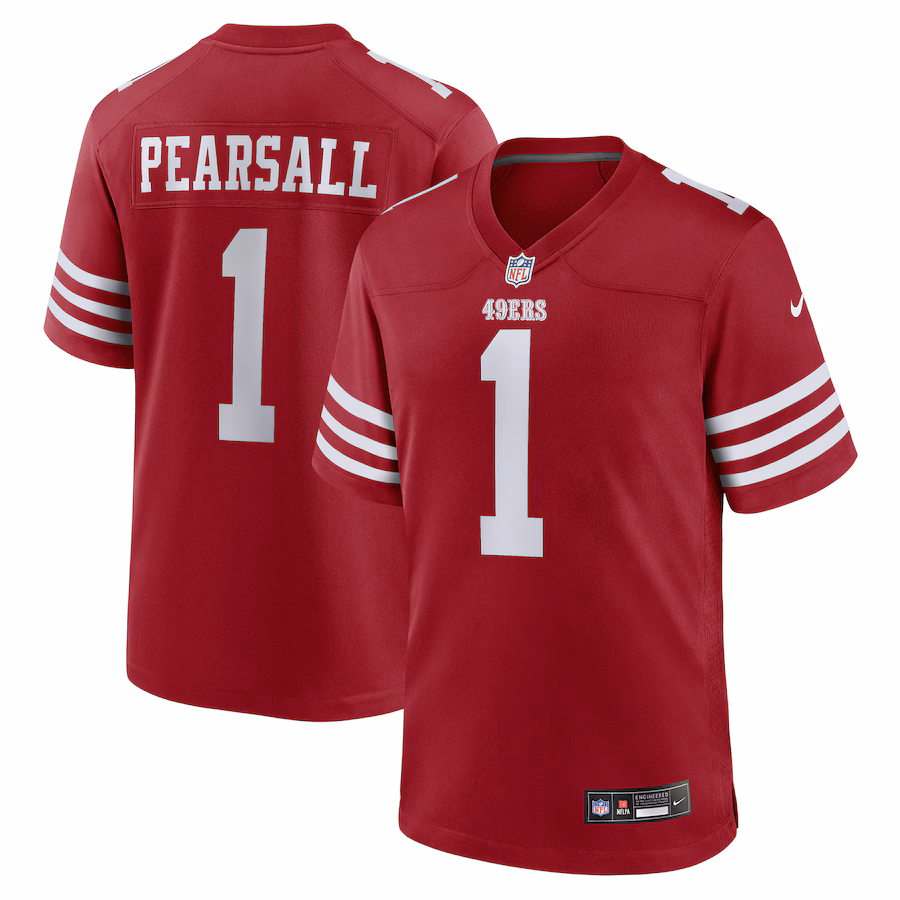 Men's San Francisco 49ers Ricky Pearsall Nike  Scarlet Team Game Jersey - Ujersey Shop
