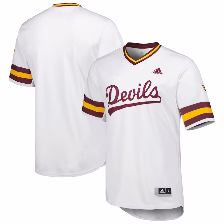 Arizona State Sun Devils adidas Replica Baseball Jersey - White - Ujersey Shop