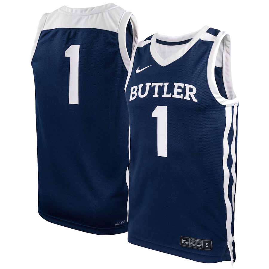 Men's Nike #1 Navy Butler Bulldogs Replica Basketball Jersey - Ujersey Shop