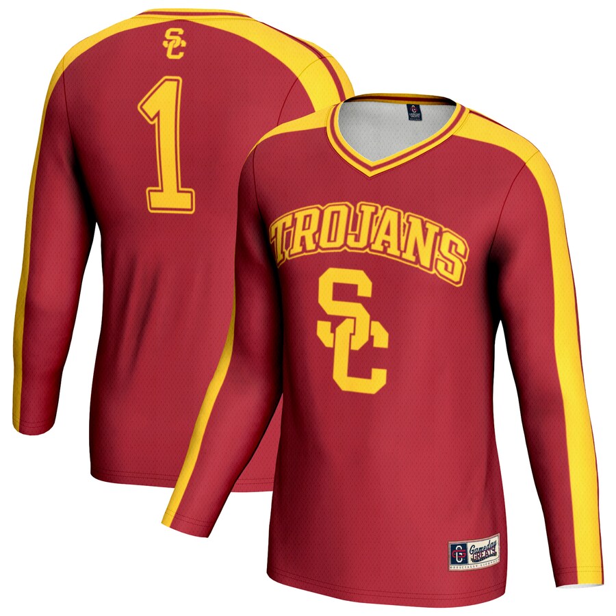 Unisex GameDay Greats Cardinal USC Trojans #1 Lightweight Volleyball Fashion Jersey - Ujersey Shop