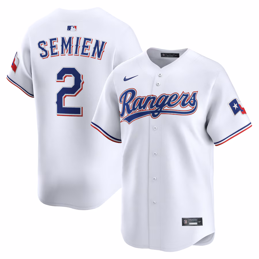 Men's Texas Rangers Marcus Semien Nike White Alternate Limited Player Jersey - Ujersey Shop