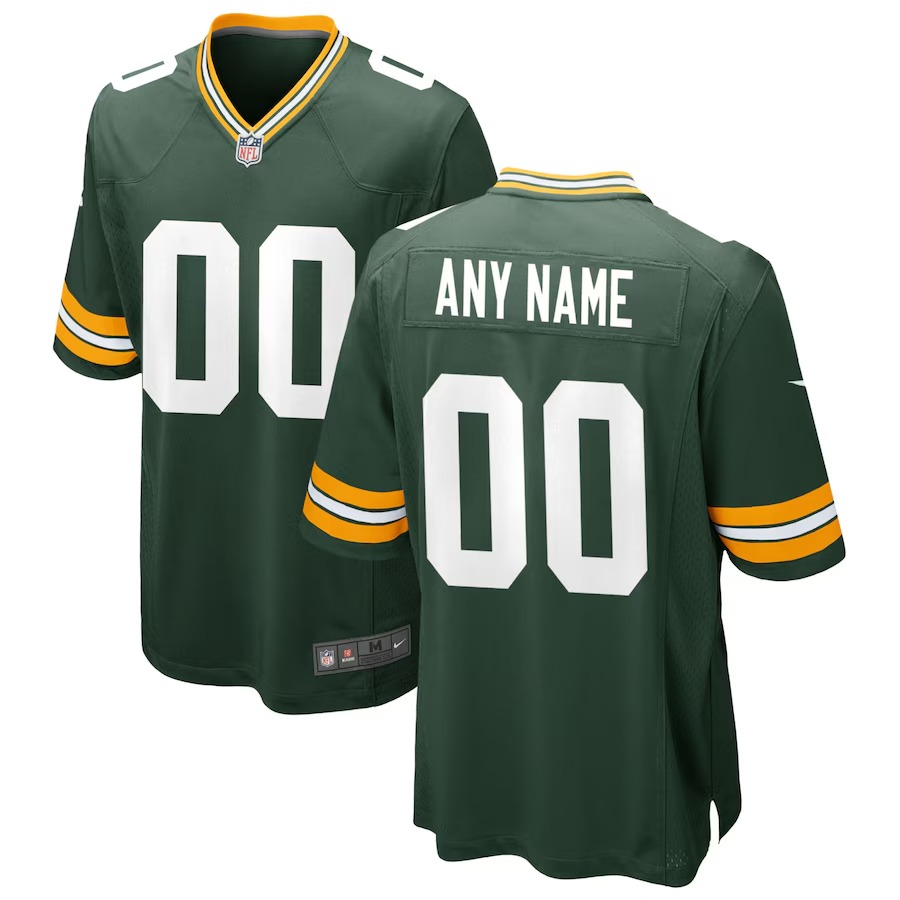 Men's Green Bay Packers Nike Green Custom Game Jersey - Ujersey Shop