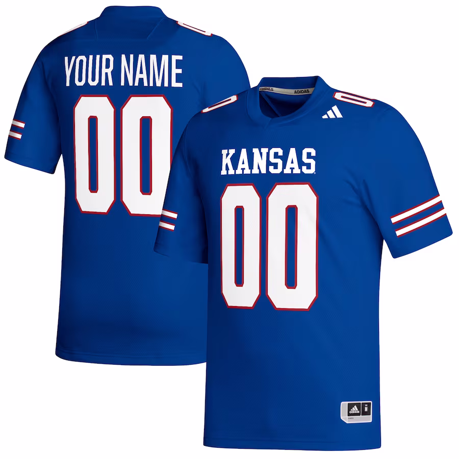 Kansas Jayhawks adidas Replica Custom Football Jersey - Royal - Ujersey Shop