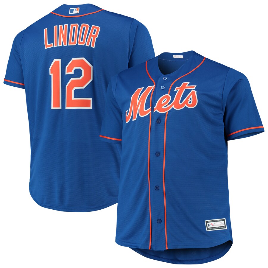 Men's New York Mets Francisco Lindor Royal Big & Tall Replica Player Jersey - Ujersey Shop