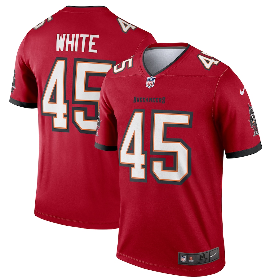 Men's Tampa Bay Buccaneers Devin White Nike Red Team Legend Player Performance Top - Ujersey Shop