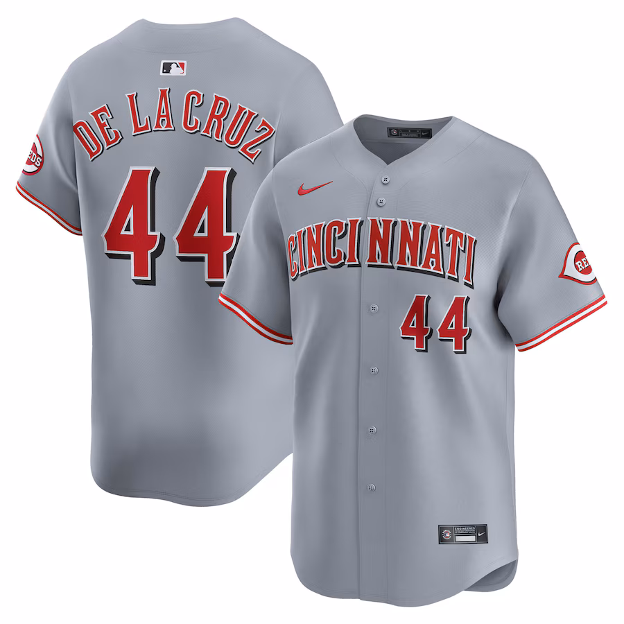 Men's Cincinnati Reds Elly De La Cruz Nike Gray Road Limited Player Jersey - Ujersey Shop
