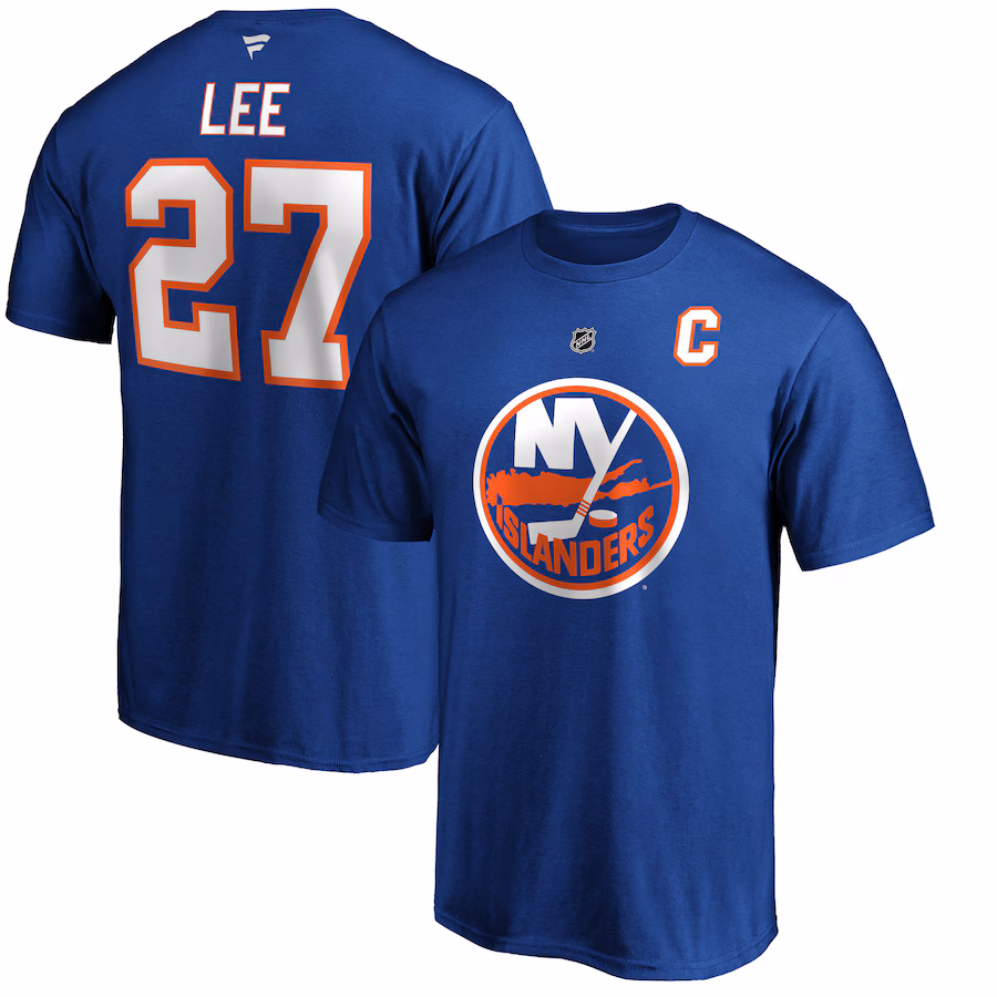 Men's New York Islanders Anders Lee Fanatics Royal Authentic Stack Name & Number T-Shirt - Ujersey Shop