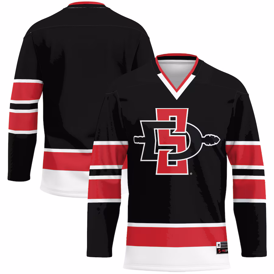 Men's GameDay Greats Black San Diego State Aztecs Hockey Jersey - Ujersey Shop